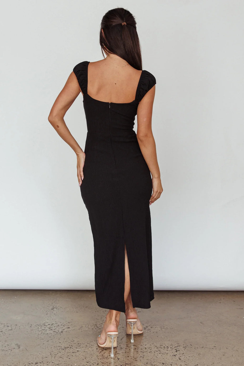 Iconic Cut-Out Bodice Midi Dress Black