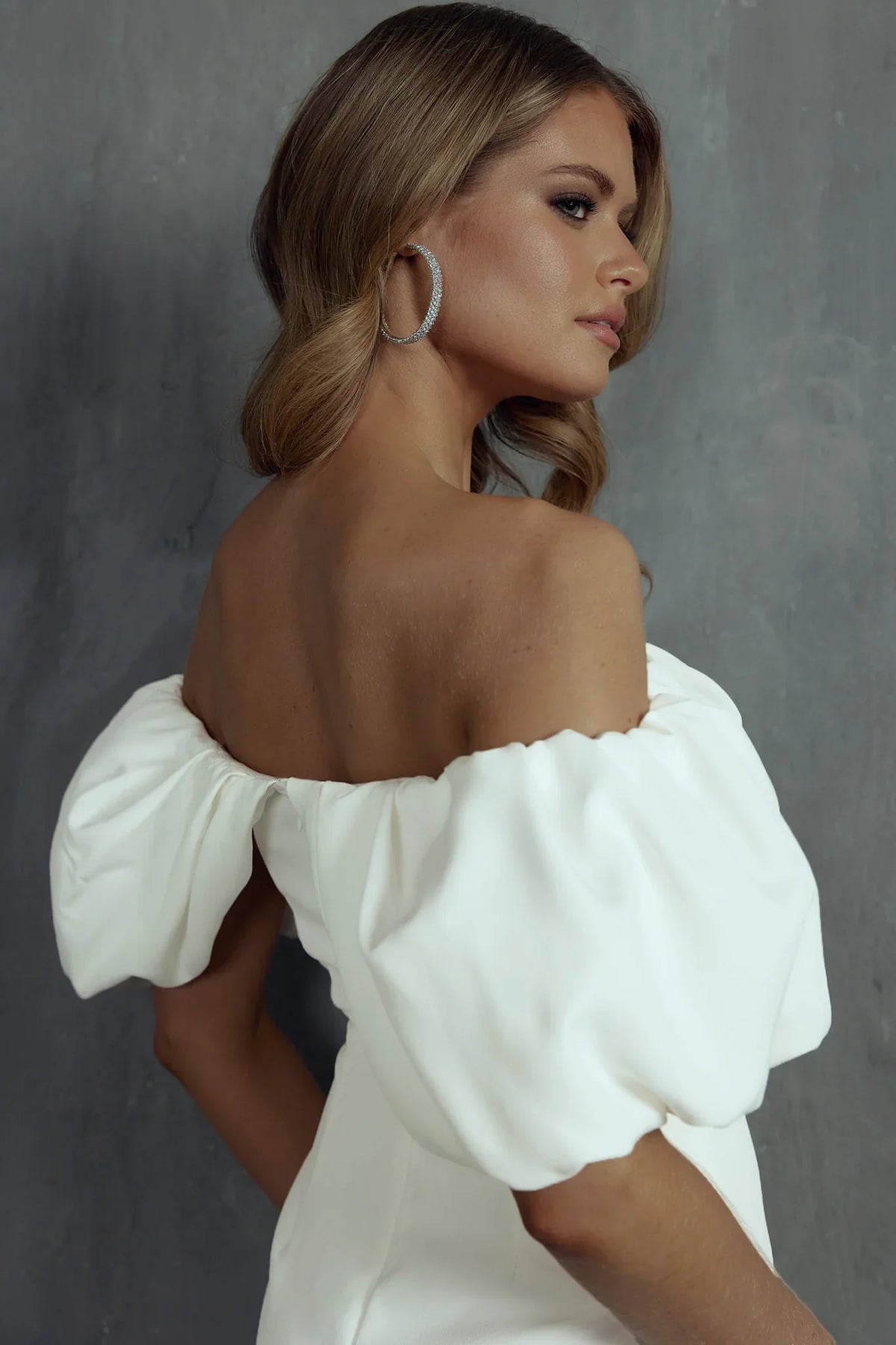 Faraday Off-Shoulder Mini Dress White