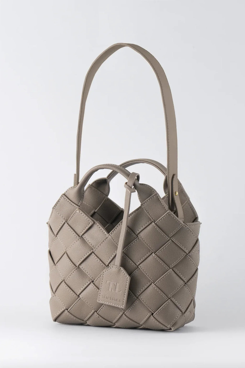 TEN TONES Clementine Woven Mini Tote Beige