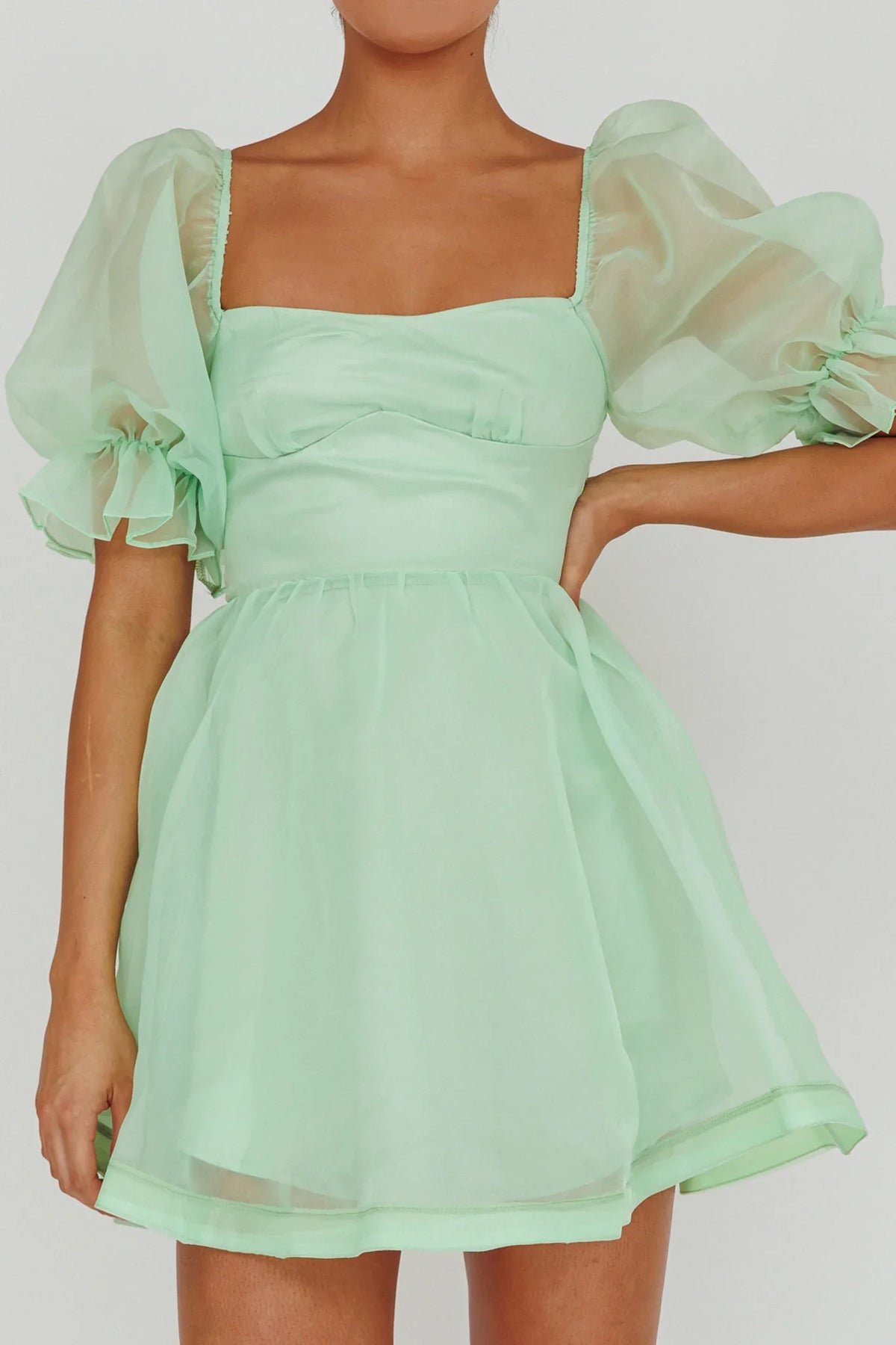 I've Got Sunshine Puff Sleeve Mini Dress Mint