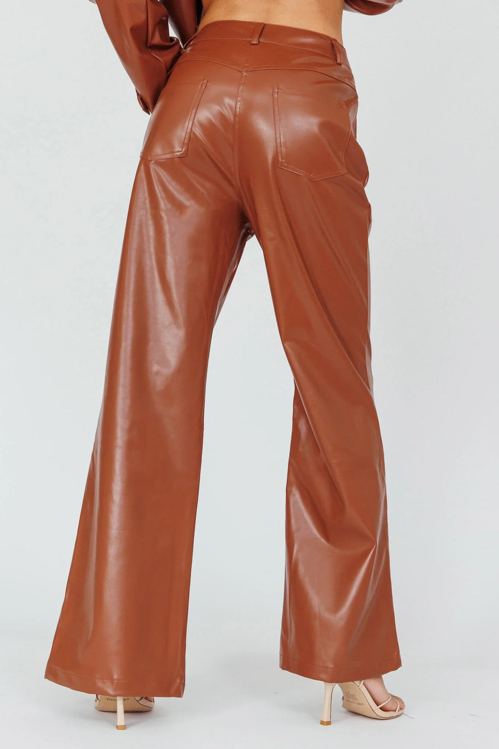 Coussin Faux Leather Pants Terracotta
