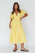 Summer Land V-Neckline Midi Dress Butter