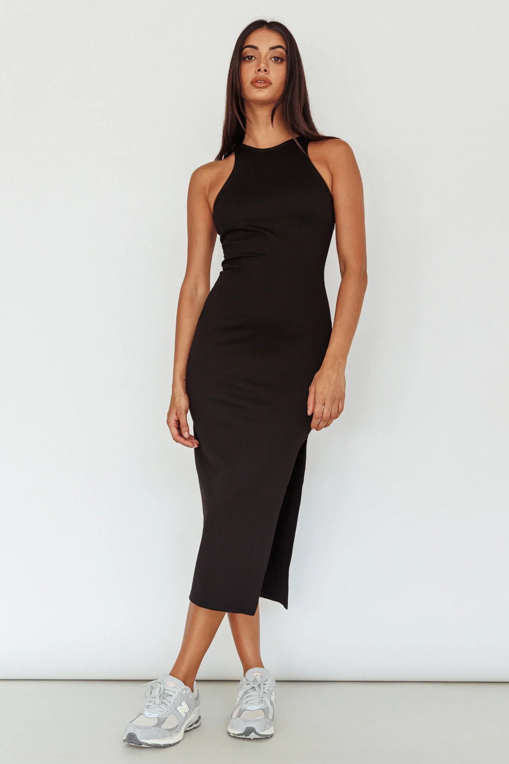 Voyage Racerback Midi Dress Black