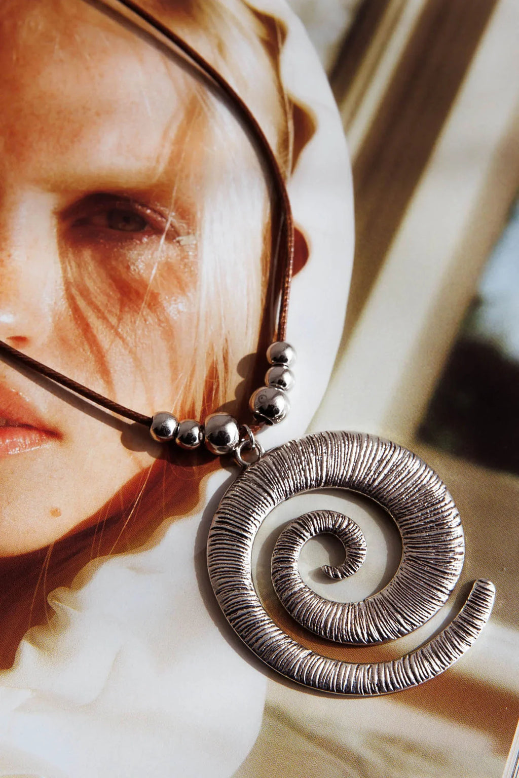 Coolum Swirl Pendant Necklace Silver