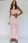 Bayside Crochet Maxi Skirt Pink