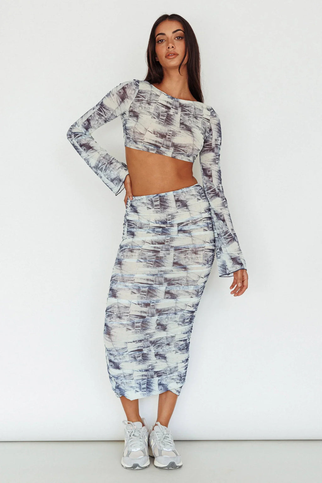 Blue Moons Strap Back Crop Top Indigo Denim