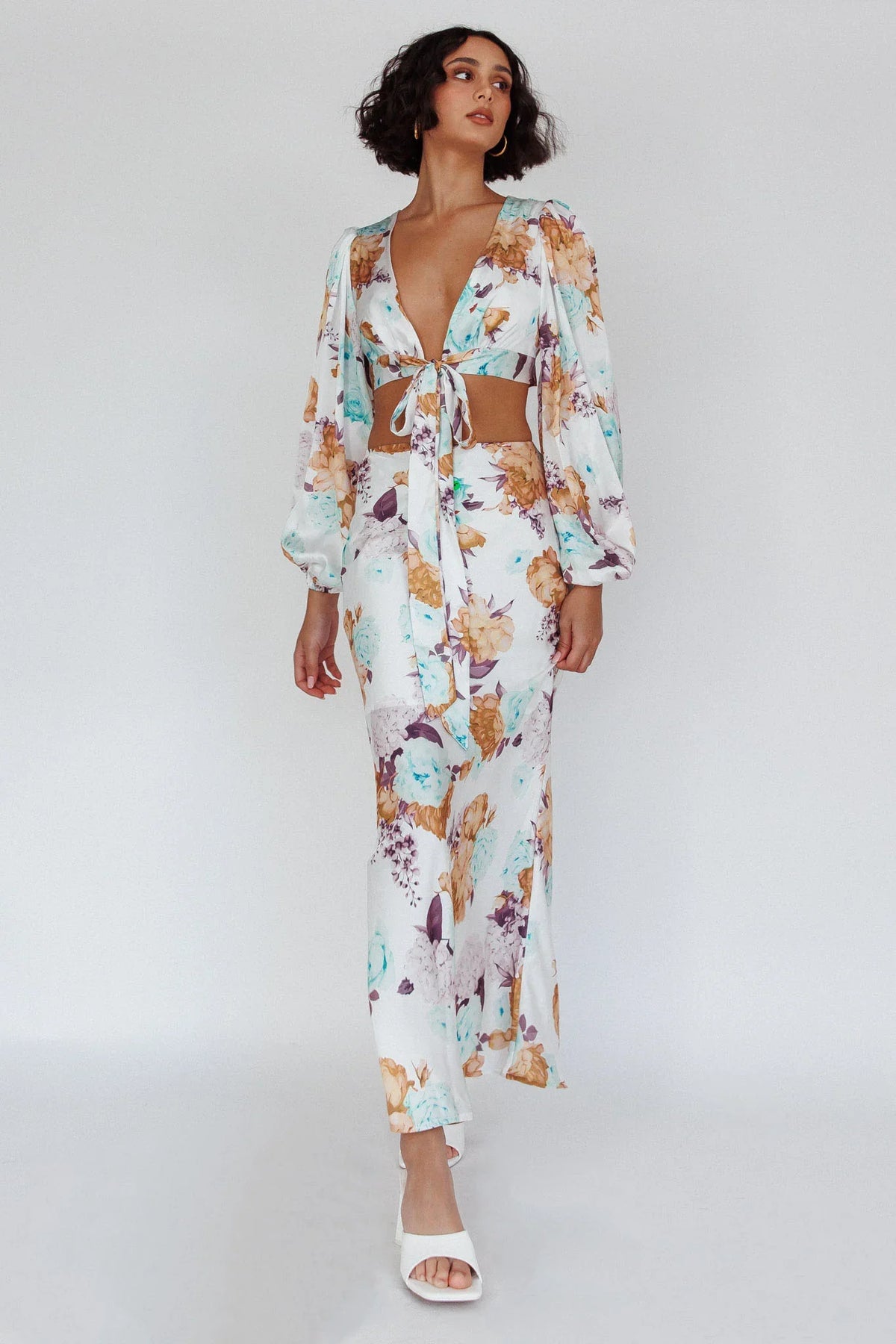 Meet Me In Fiji Tied Top Floral Yellow