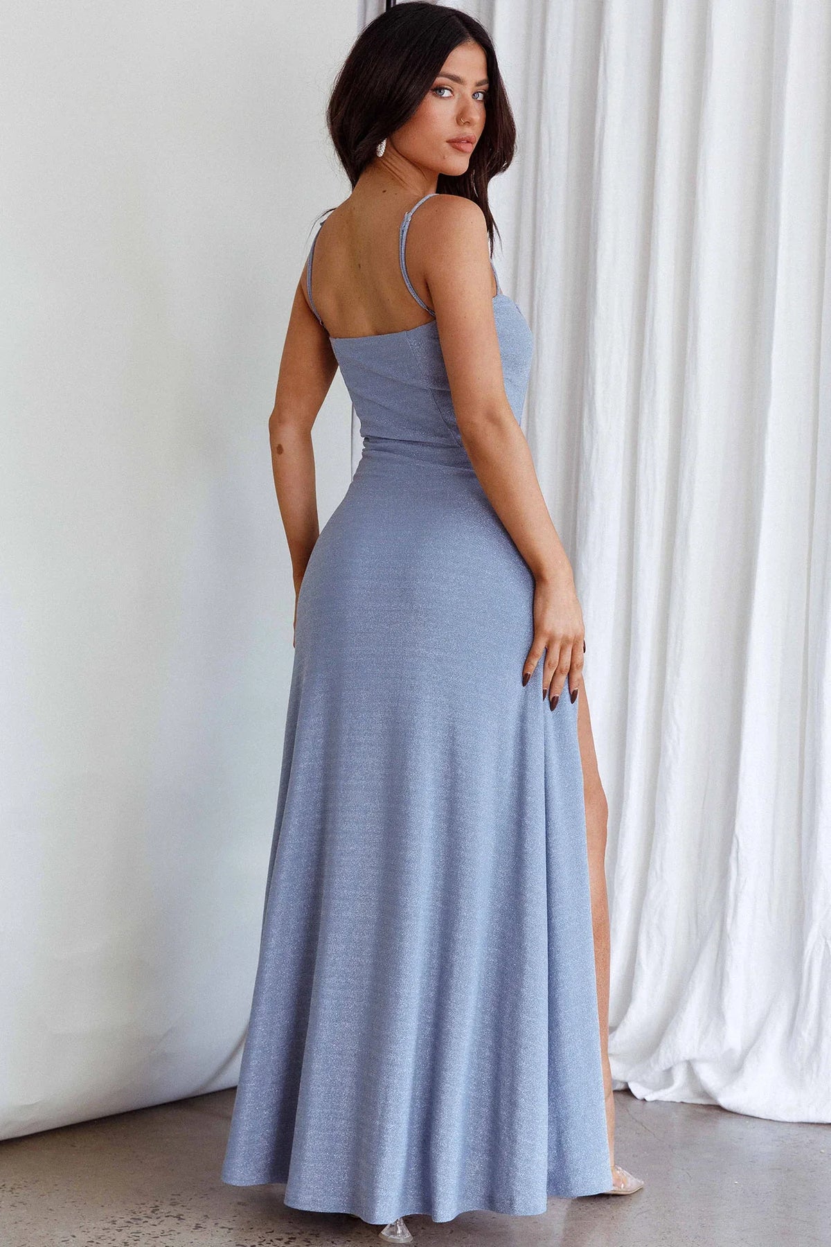Stand Out Twist Detail Maxi Dress Ice Blue