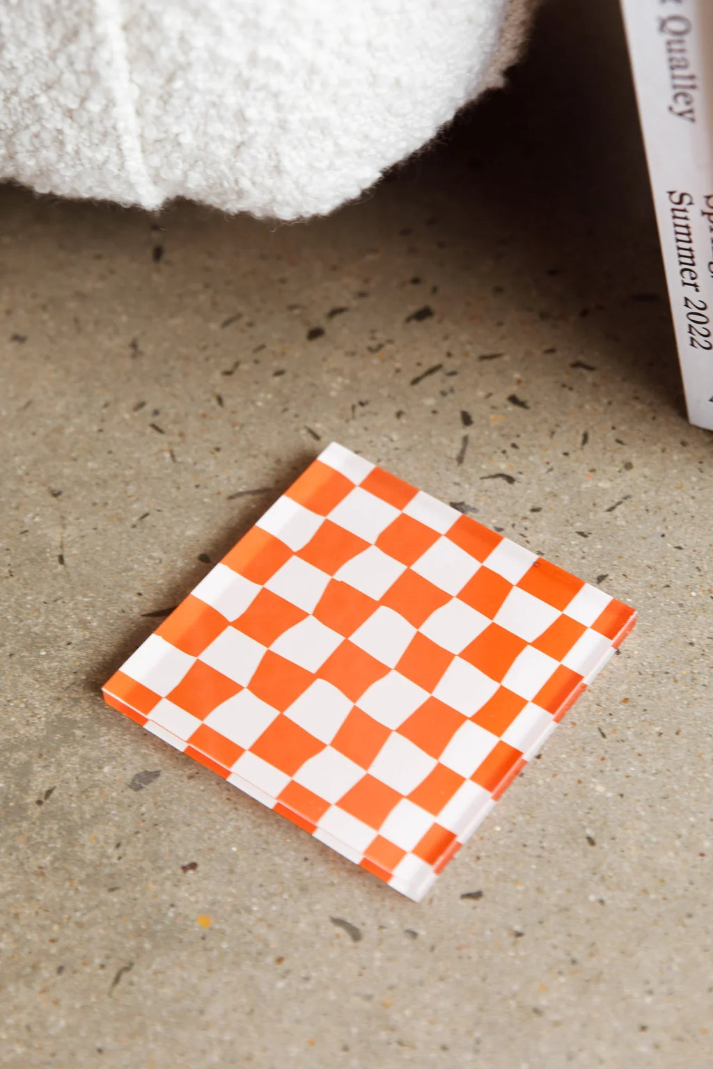 Paradiso 4pc Chessboard Acrylic Coaster Set