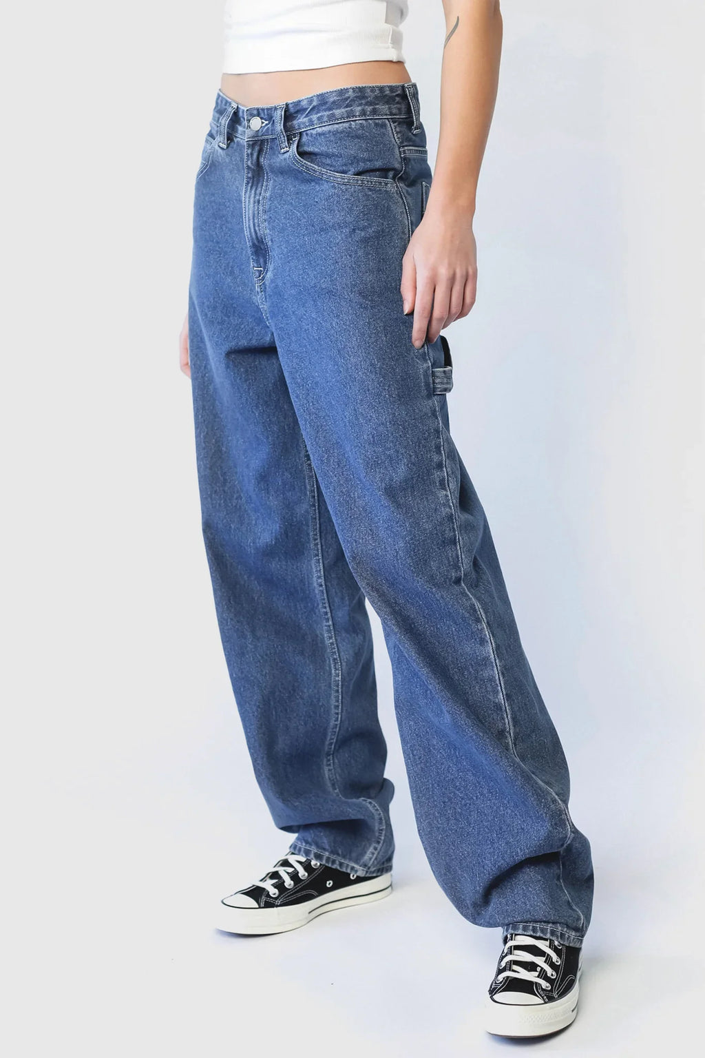 DR DENIM Faye Worker Pebble Mid Stone