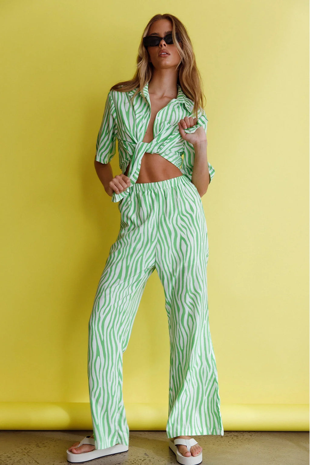 Just A Hunch Pants Zebra Green
