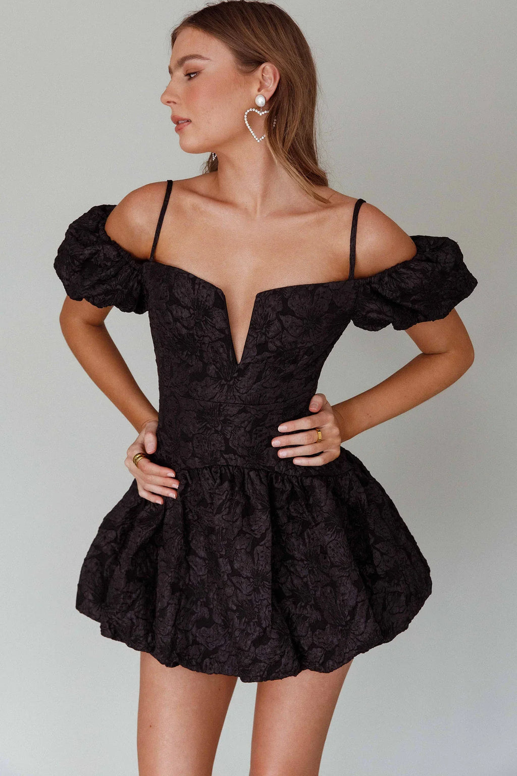 Mon Bebe Drop Waist Mini Dress Black