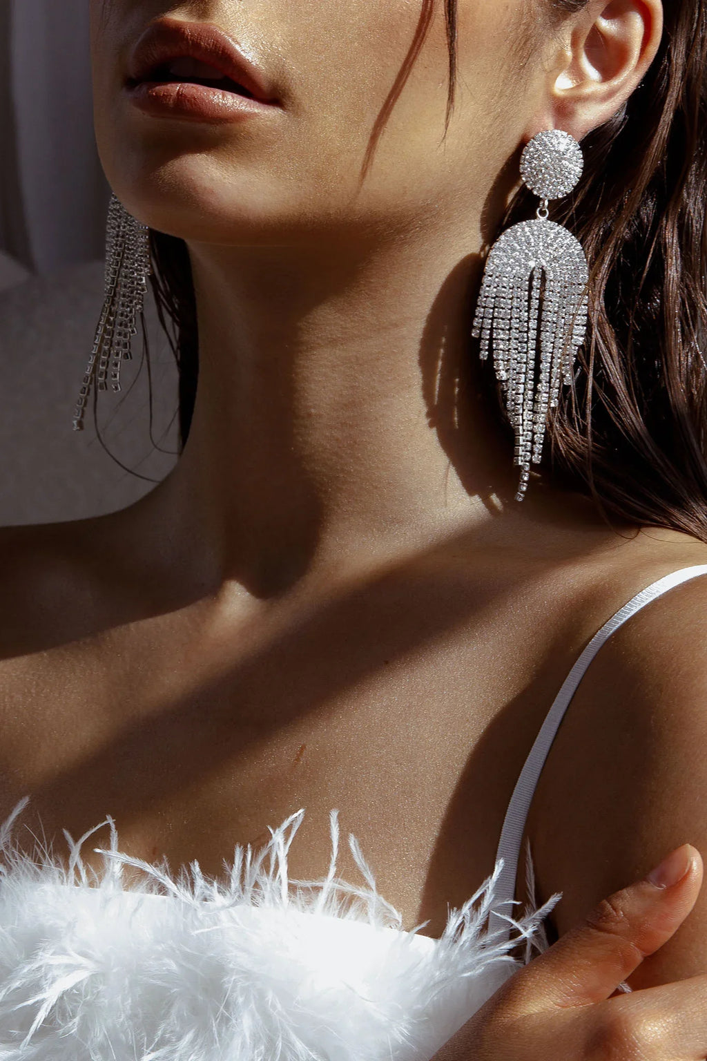 Kiara Circle Cascade Earrings Silver