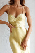 Azara Pintuck Bodice Maxi Dress Yellow