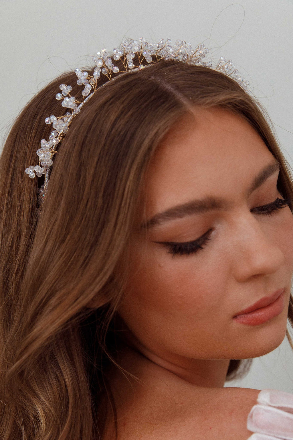 Feuille Crystal Headband Clear
