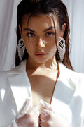Kate Diamante Kite Drop Earrings Silver