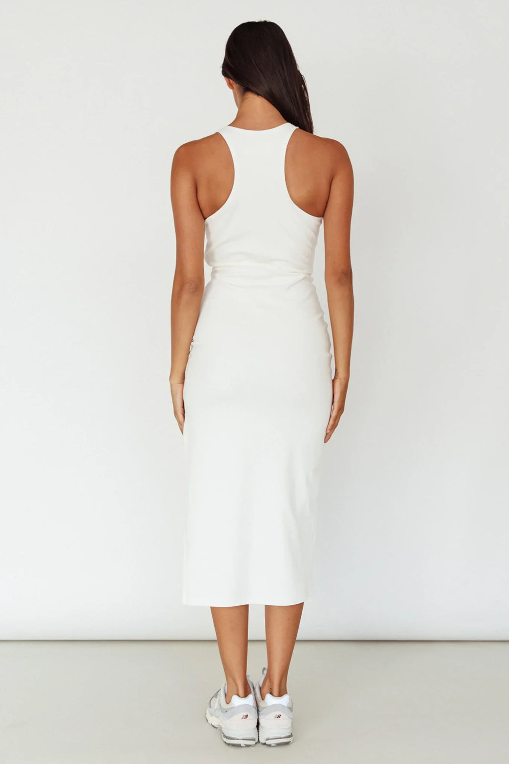 Voyage Racerback Midi Dress White