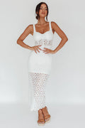 Milano Crochet Lace Midi Dress White