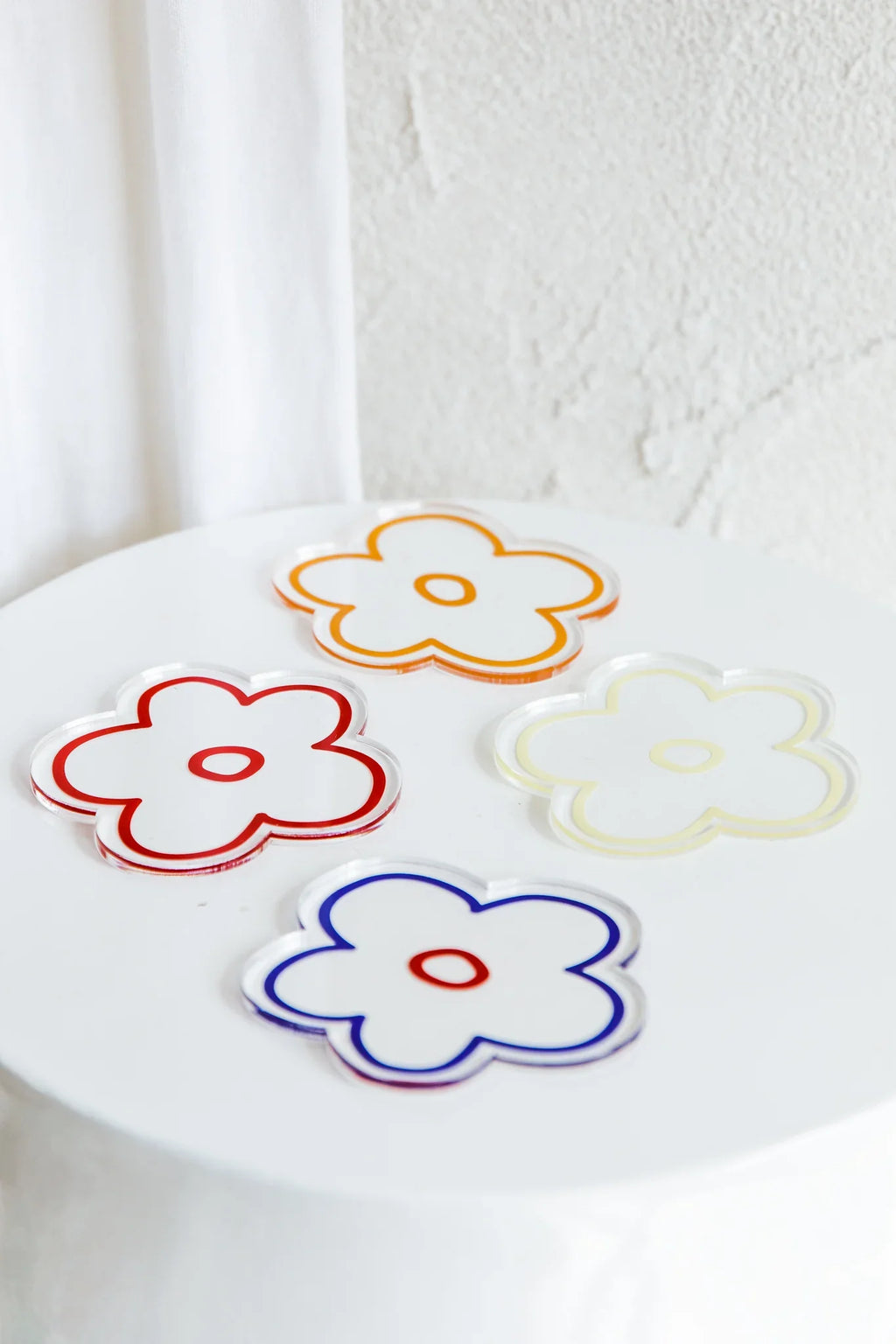Flower Feeling 4pc Acrylic Coaster Set
