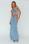 Romcom Maxi Skirt Denim Blue