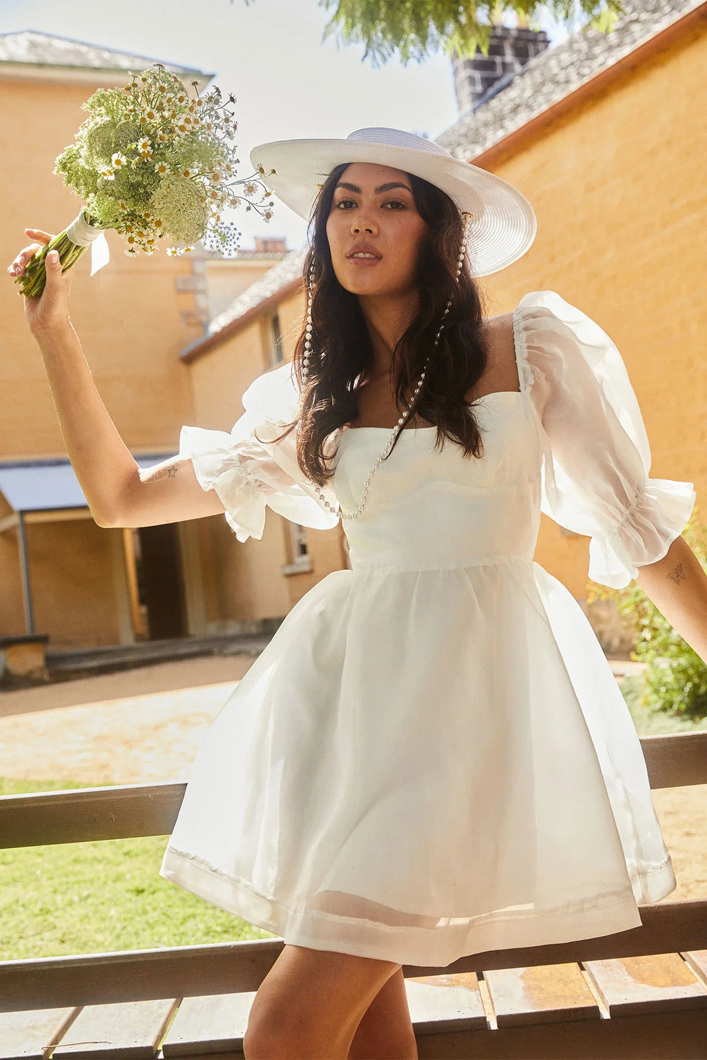 I've Got Sunshine Puff Sleeve Mini Dress White