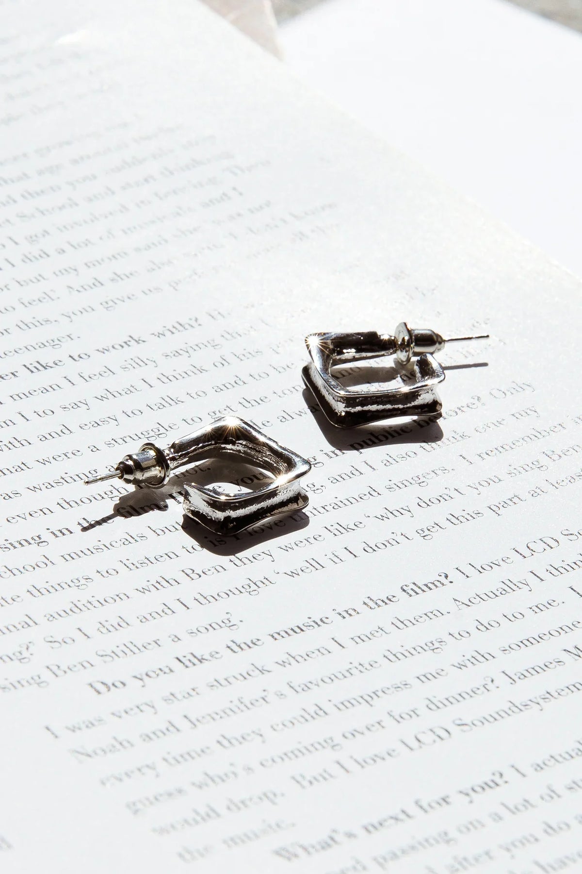 Maddox Small Square Hoop Earrings Silver