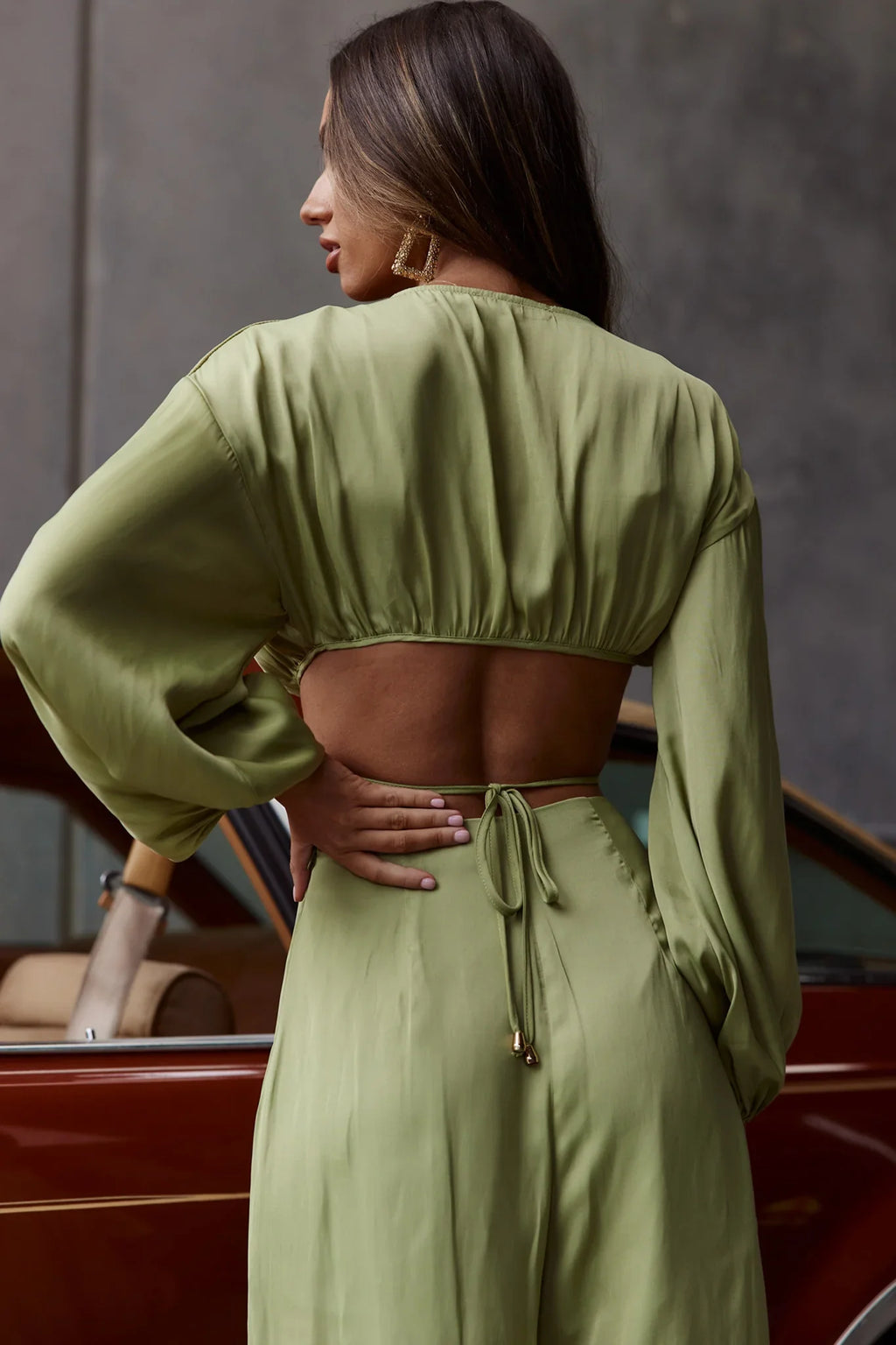 Lilian Wide Legs Pants Olive