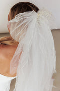Isa Glitter & Pearl Veil White