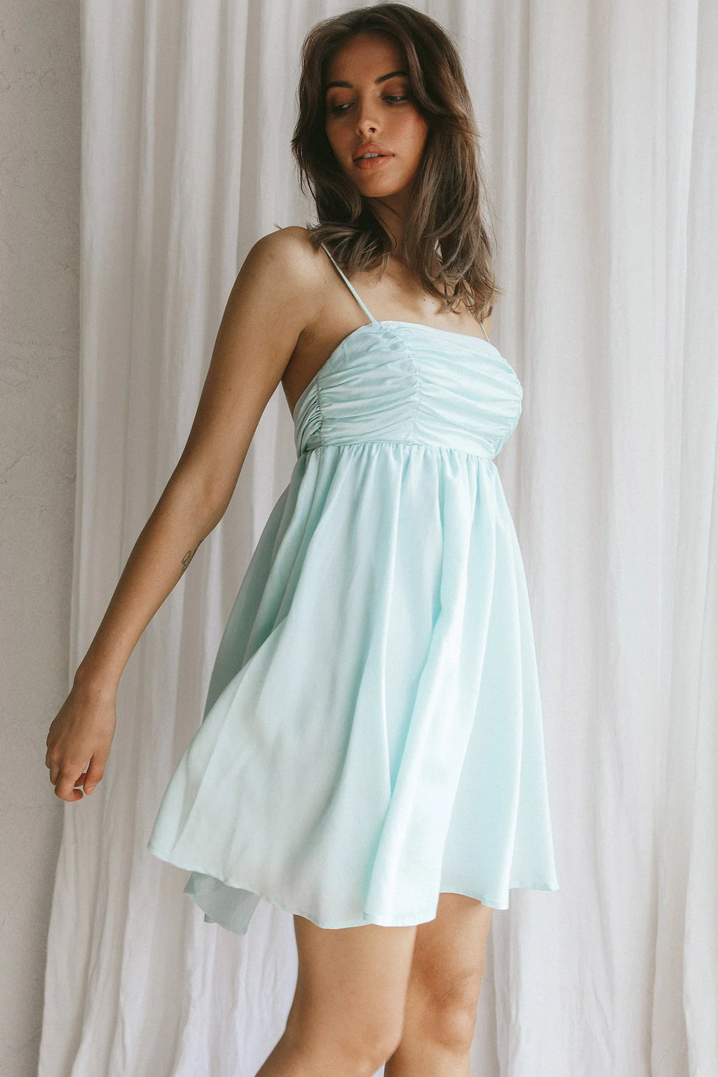 Zhen Bow Tie Back Mini Dress Mint