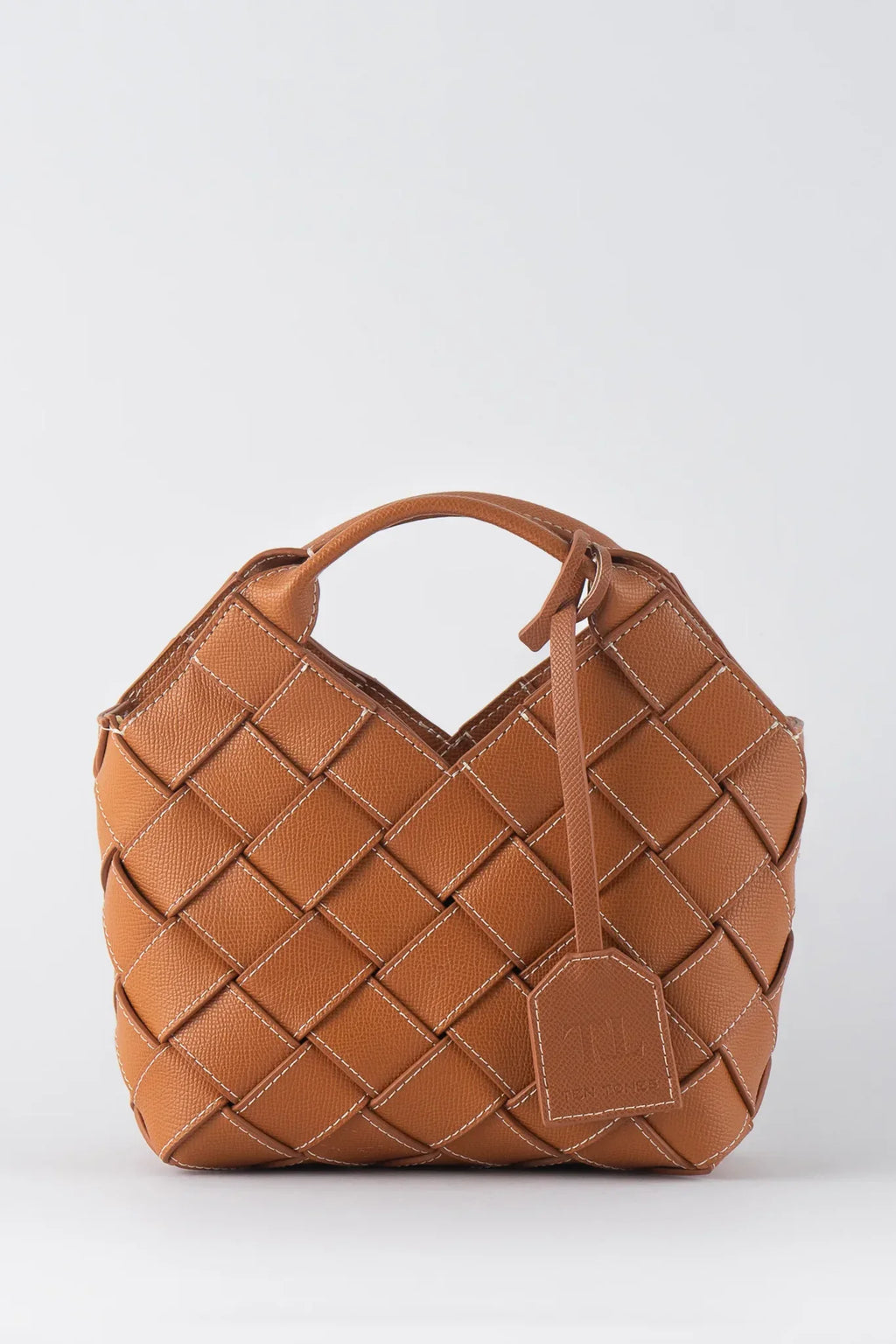 TEN TONES Clementine Woven Mini Tote Orange