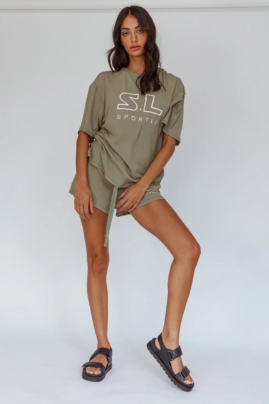 On Track SL Logo T-Shirt Khaki