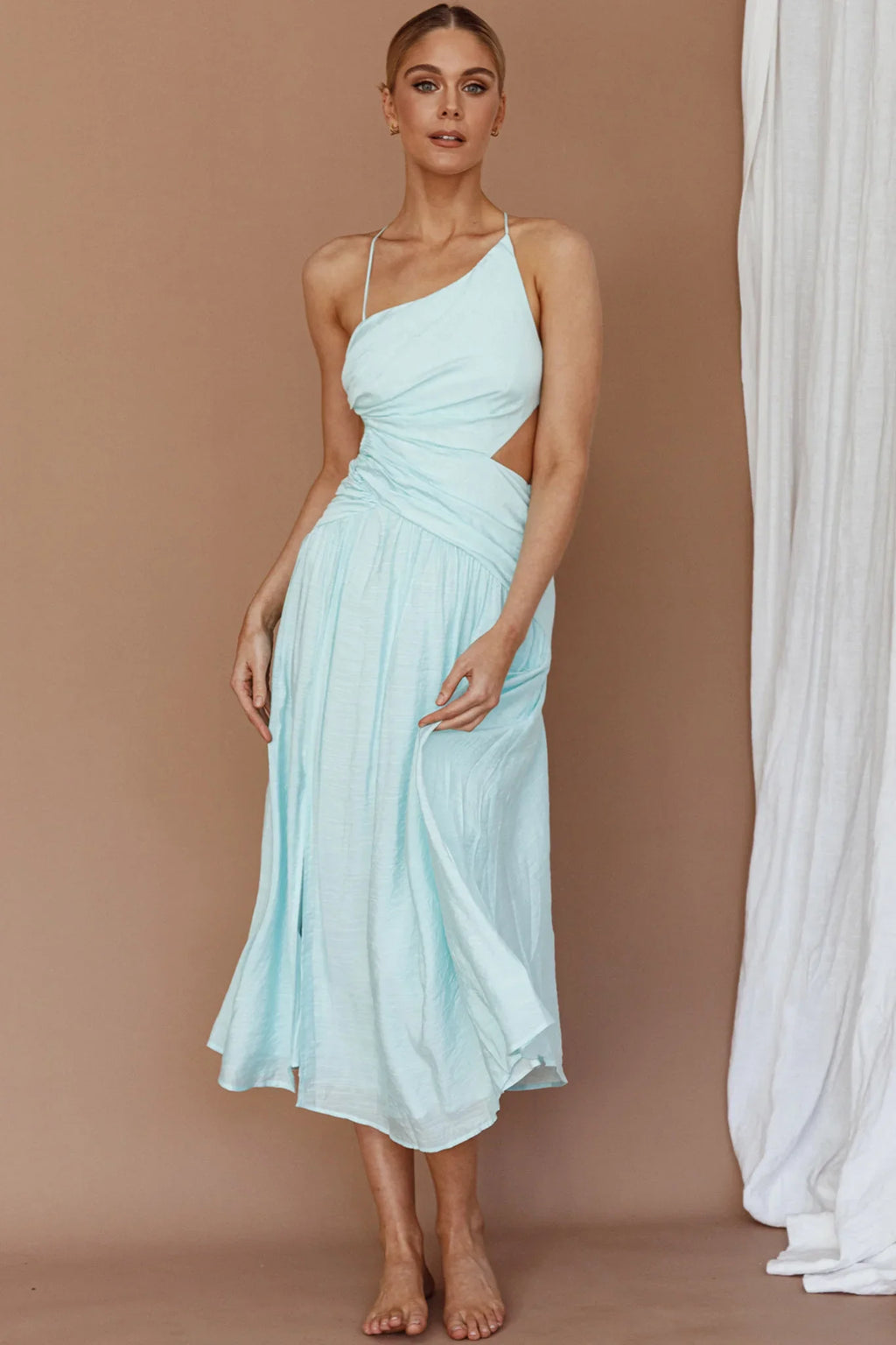 Destination Open Back Midi Dress Mint