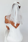 Florence Bow Bridal Veil White