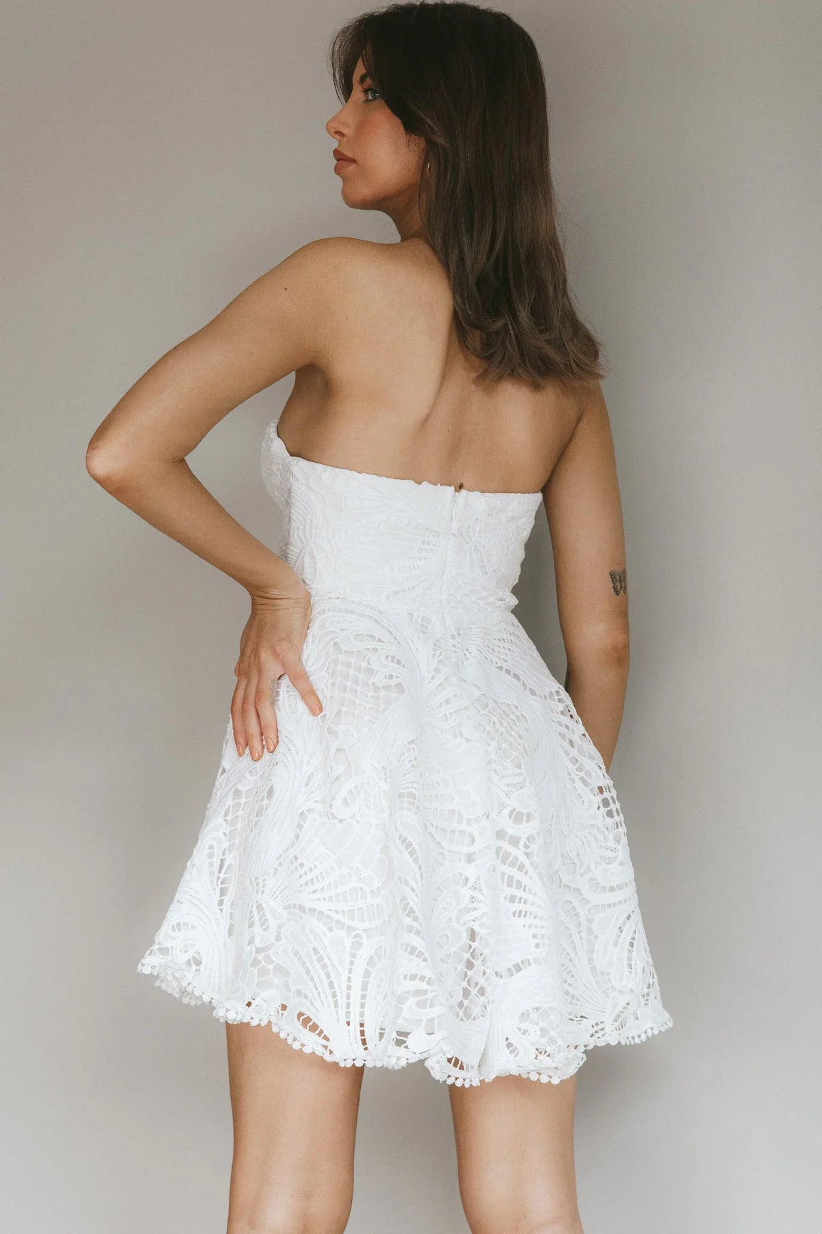 Cheyenne Sweetheart Neckline A-Line Dress White
