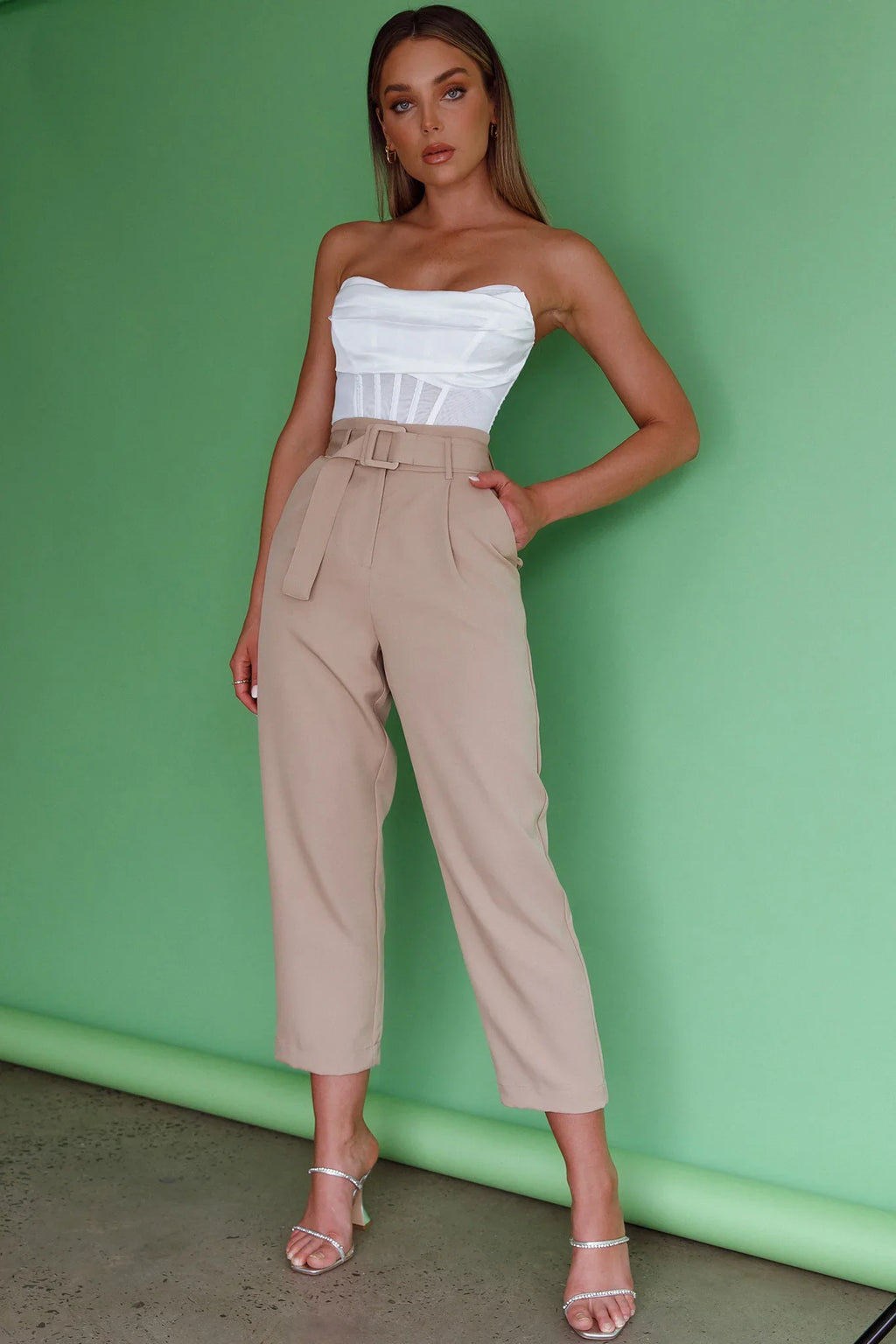 Firenze Cowl Mesh Top Off White