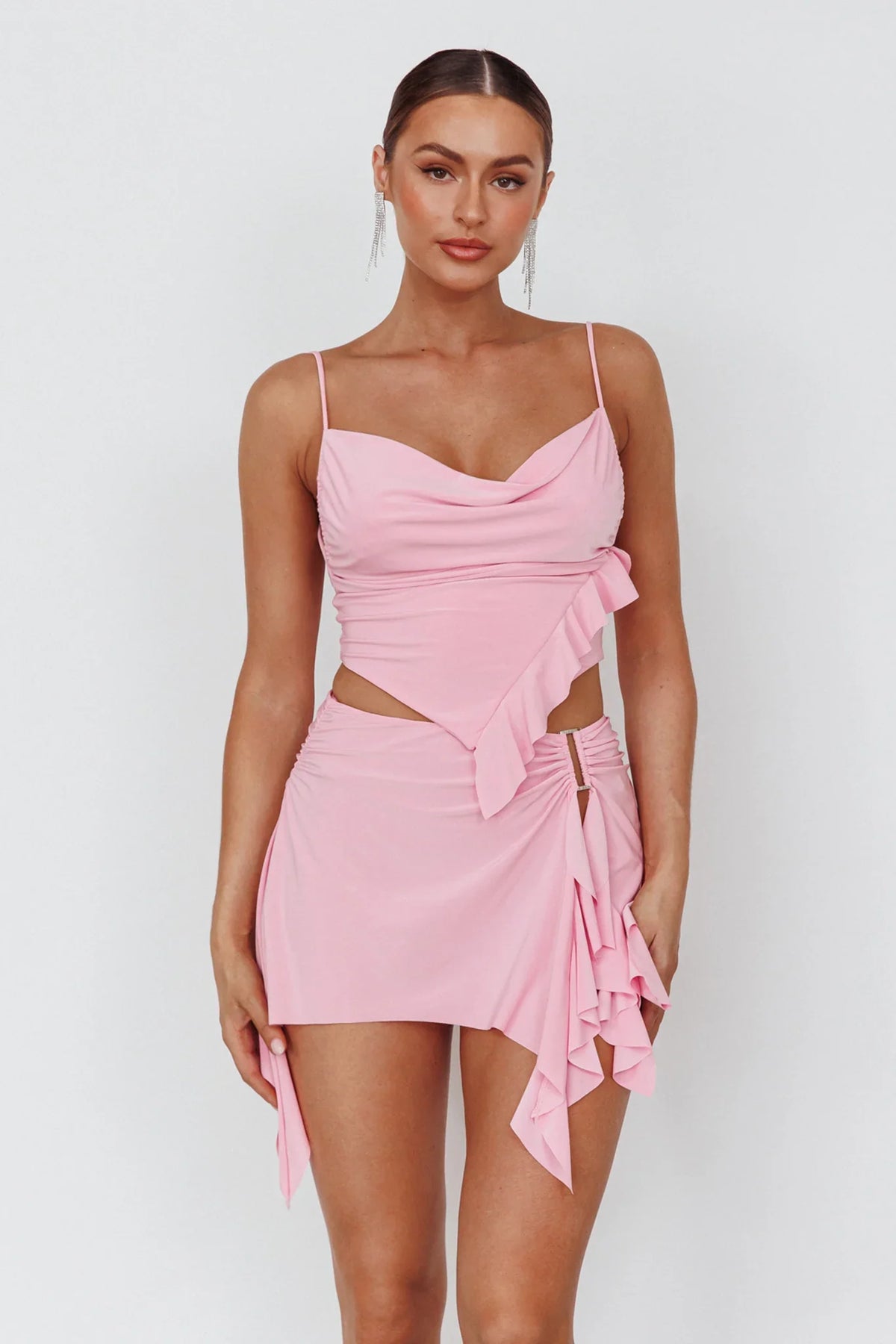 Such A Tease Split Mini Skirt Pink