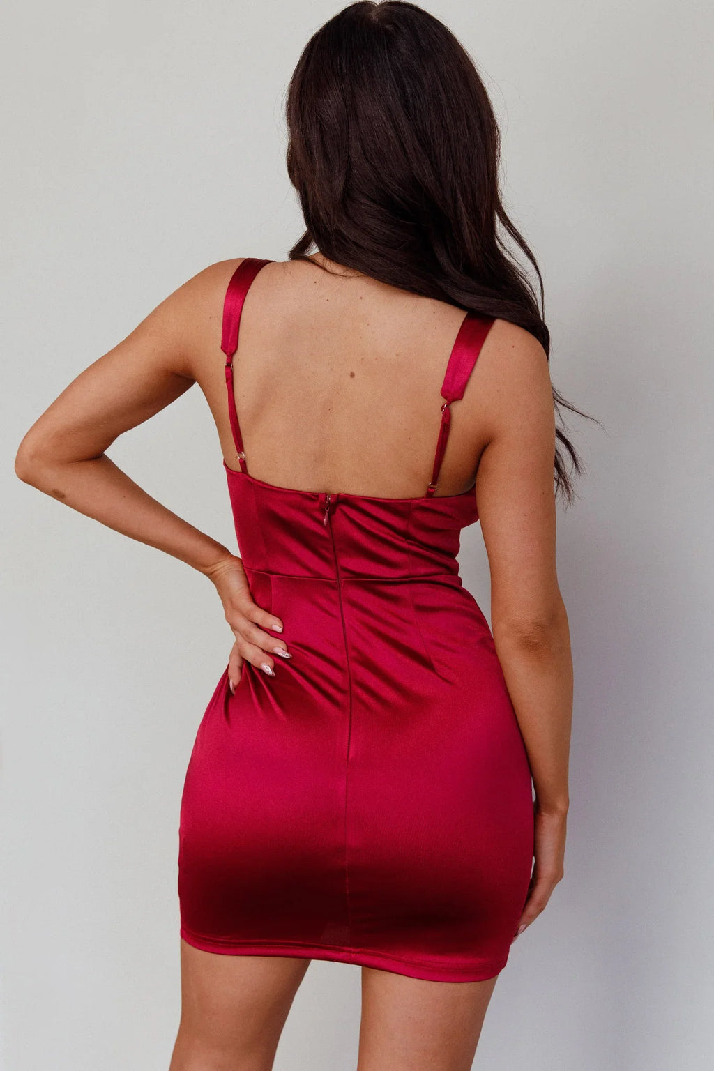 Whimsy Pleated Bust Mini Dress Fuchsia