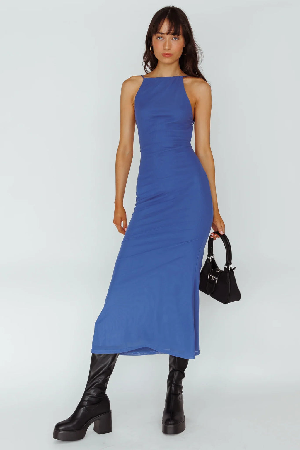 Genova Strappy Back Maxi Dress Midnight Blue
