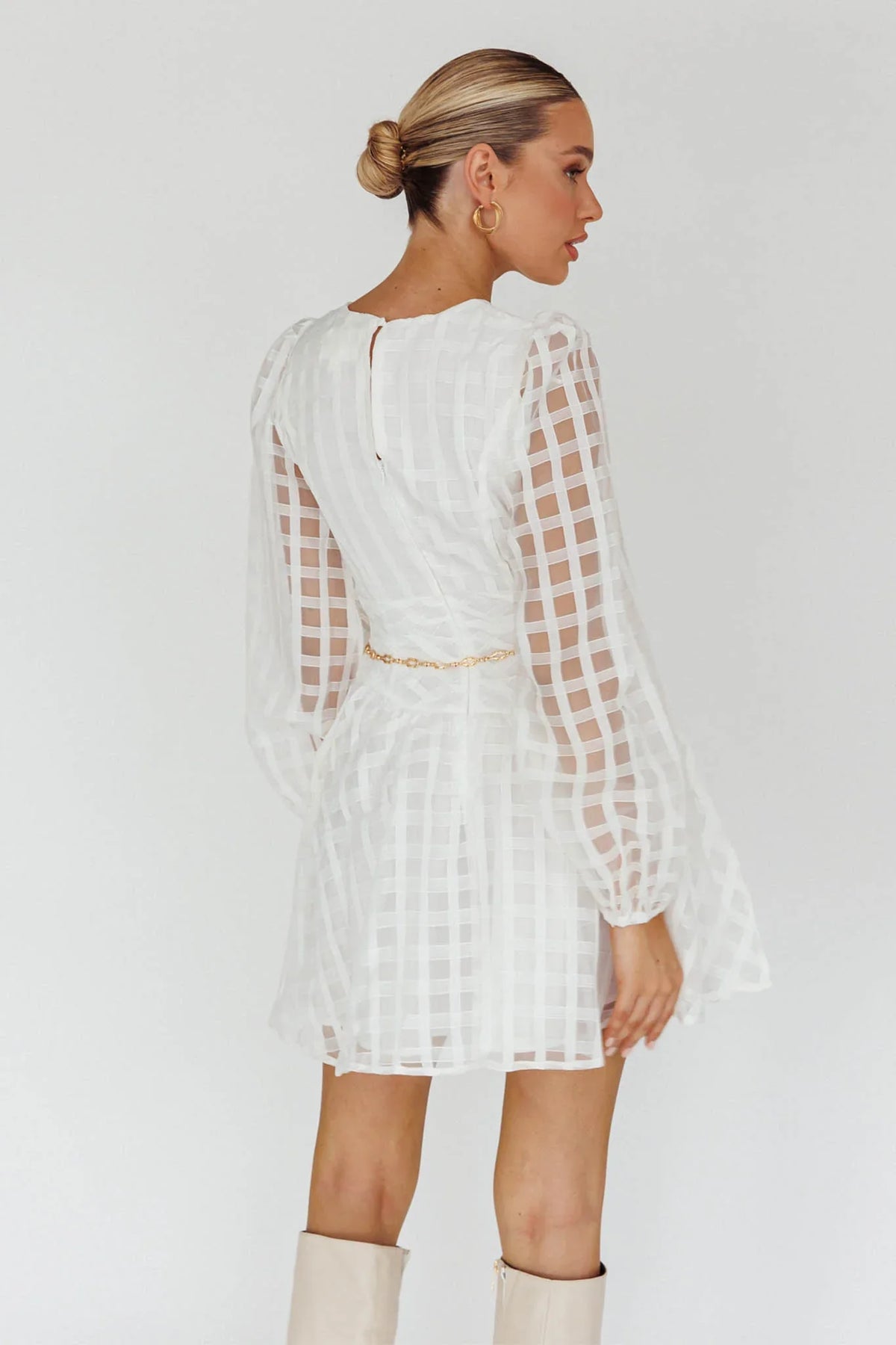 Tatiana Long Sleeve Plaid Mini Dress