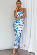 You're My Sunshine Tie-Up Back Midi Dress Blue