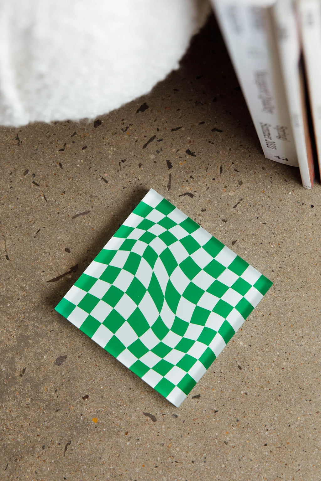 Paradiso 4pc Chessboard Acrylic Coaster Set