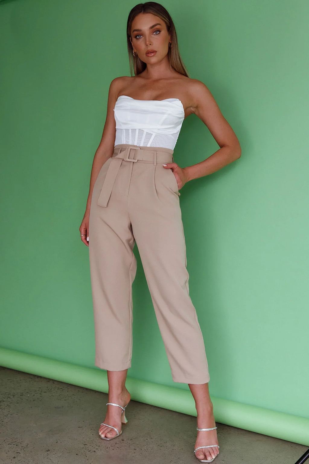 Chance Encounter Straight Leg Pants Latte