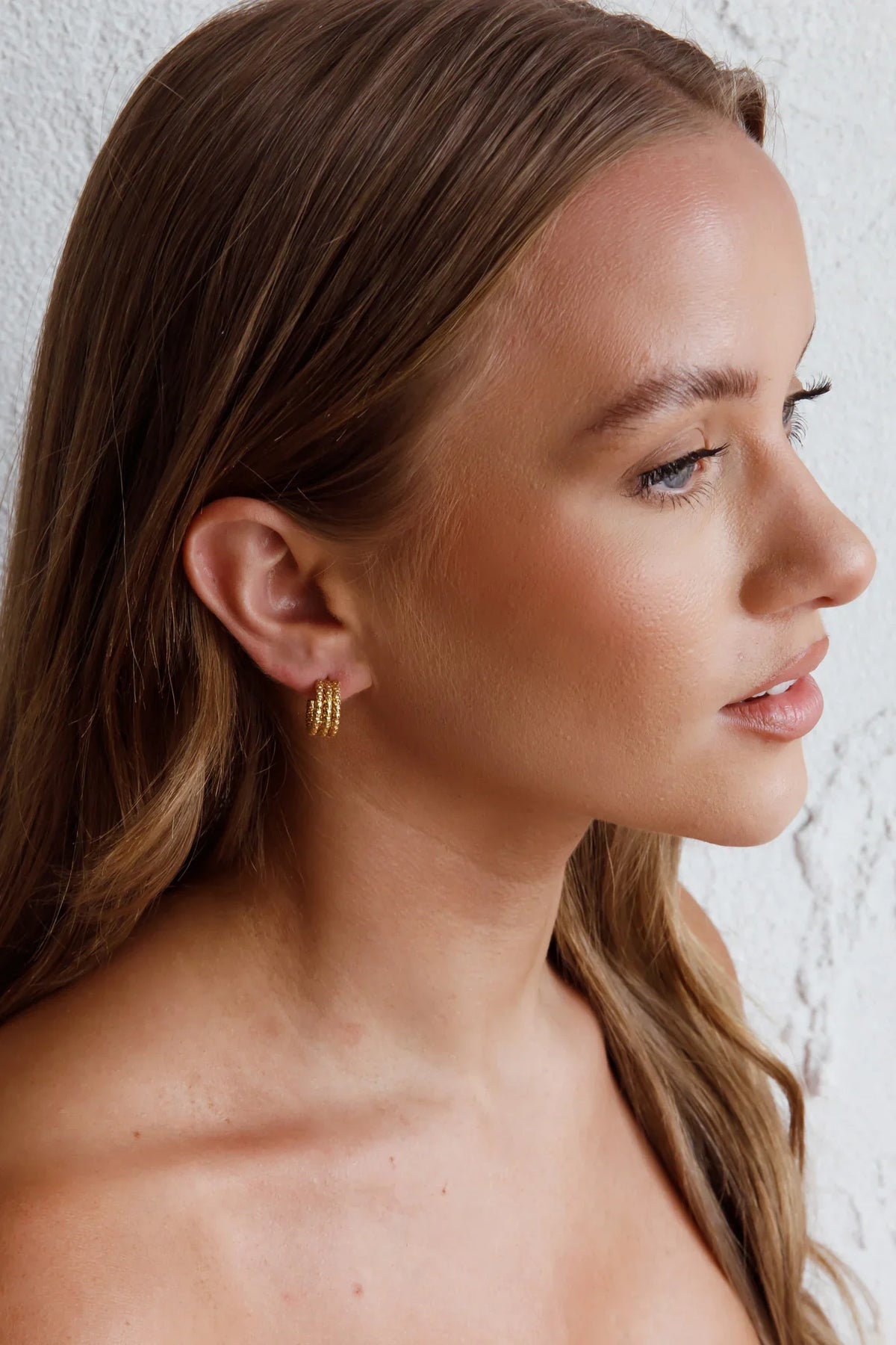 Goldilocks Open Hoop Earrings Gold