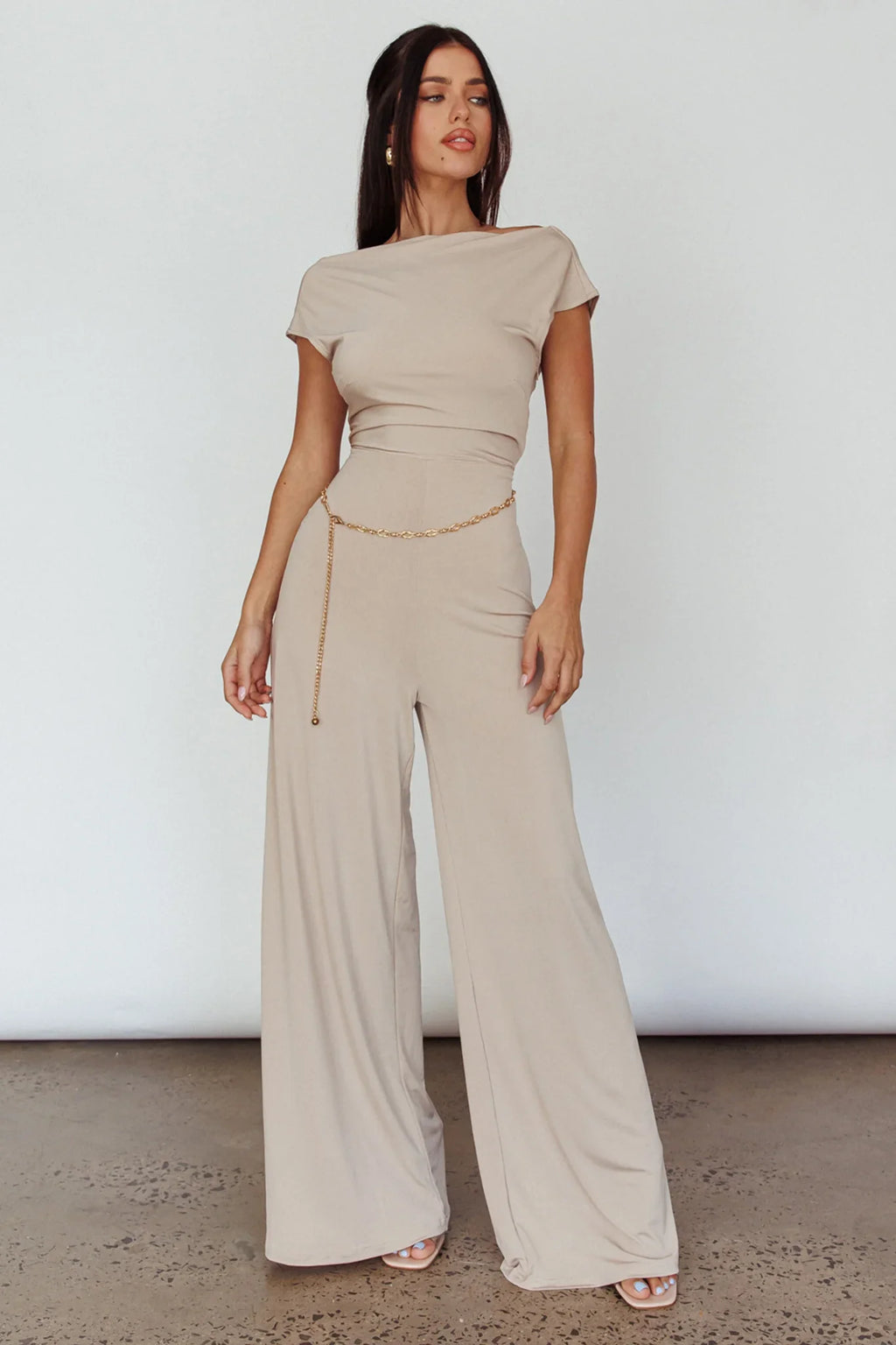 Lucinda Twist Back Jumpsuit Oat