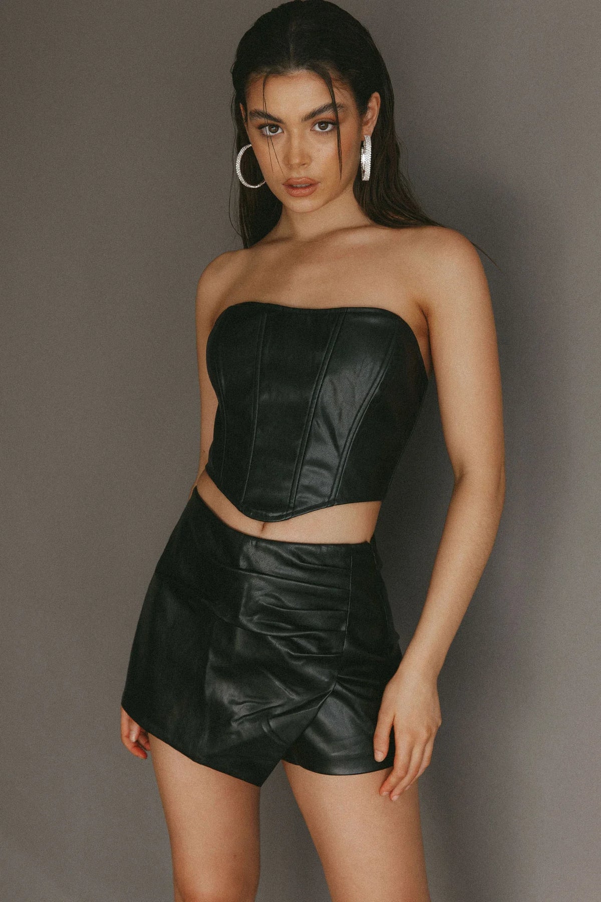Audra Wrap Look Skort Black