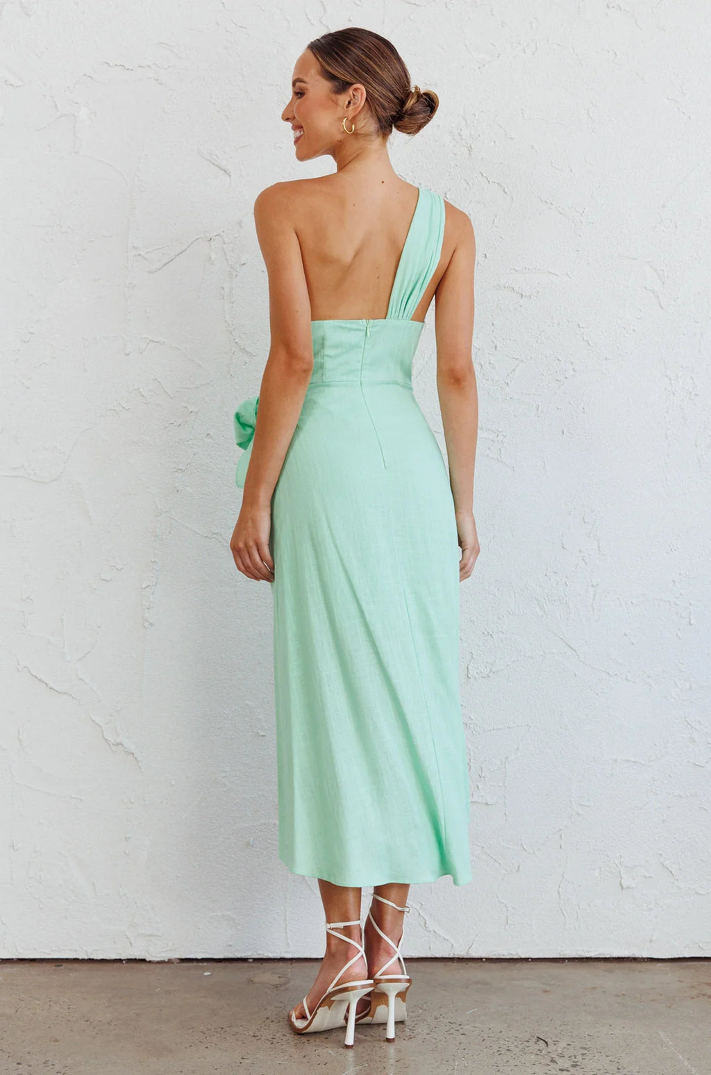 Island Time One-Shoulder Midi Dress Mint