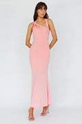 Karyl Shoulder Sash Midi Dress Apricot