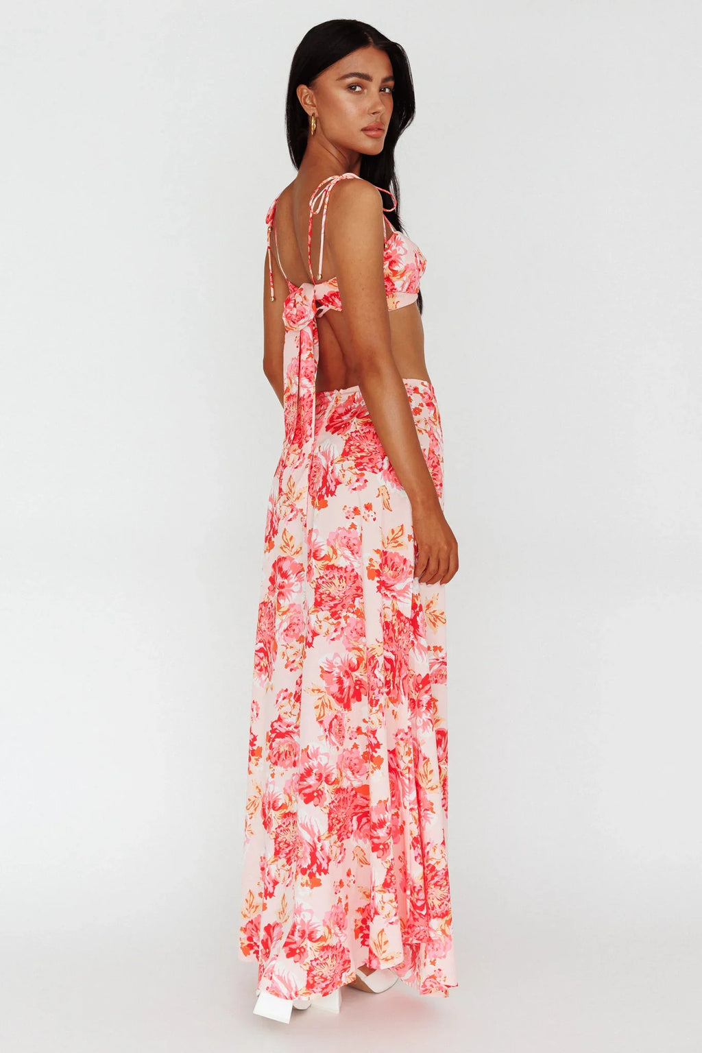 Gabbi Maxi Skirt Floral Print Pink
