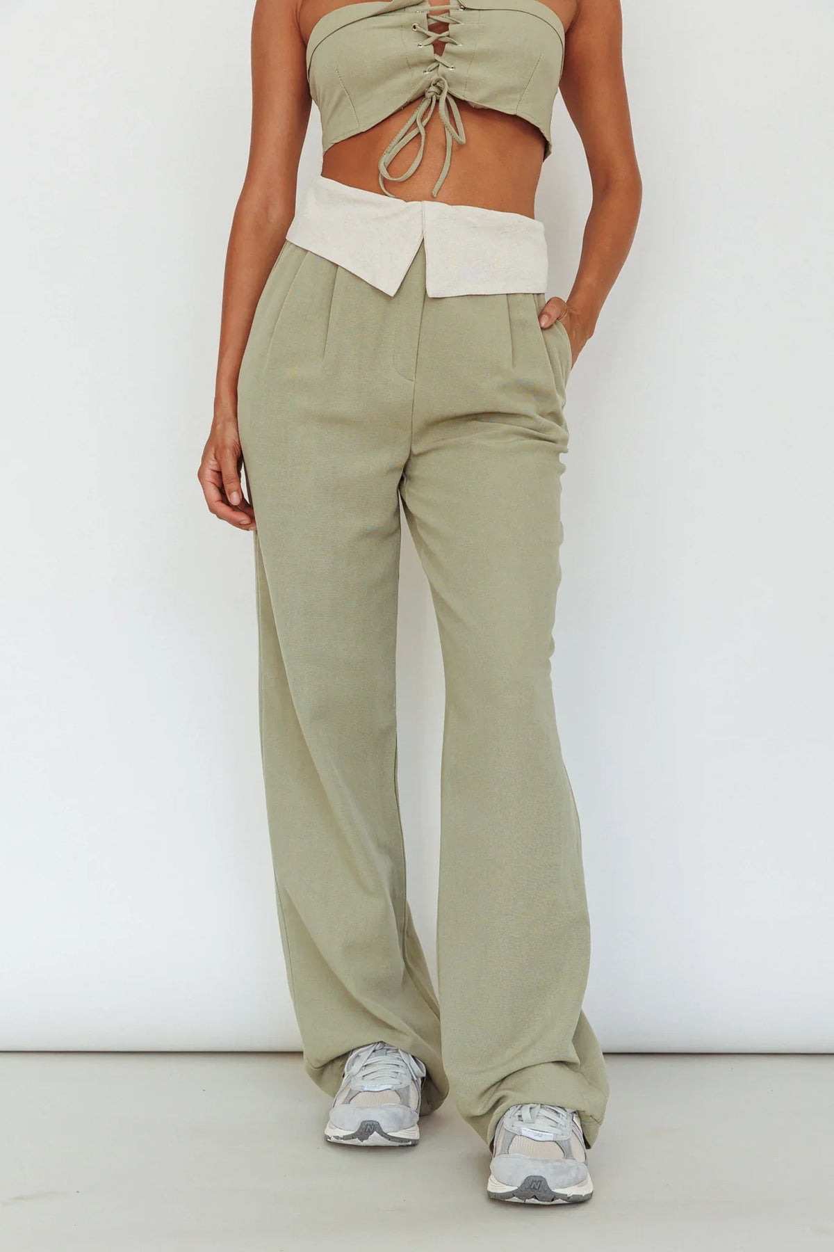 East Village Foldover Pants Sage