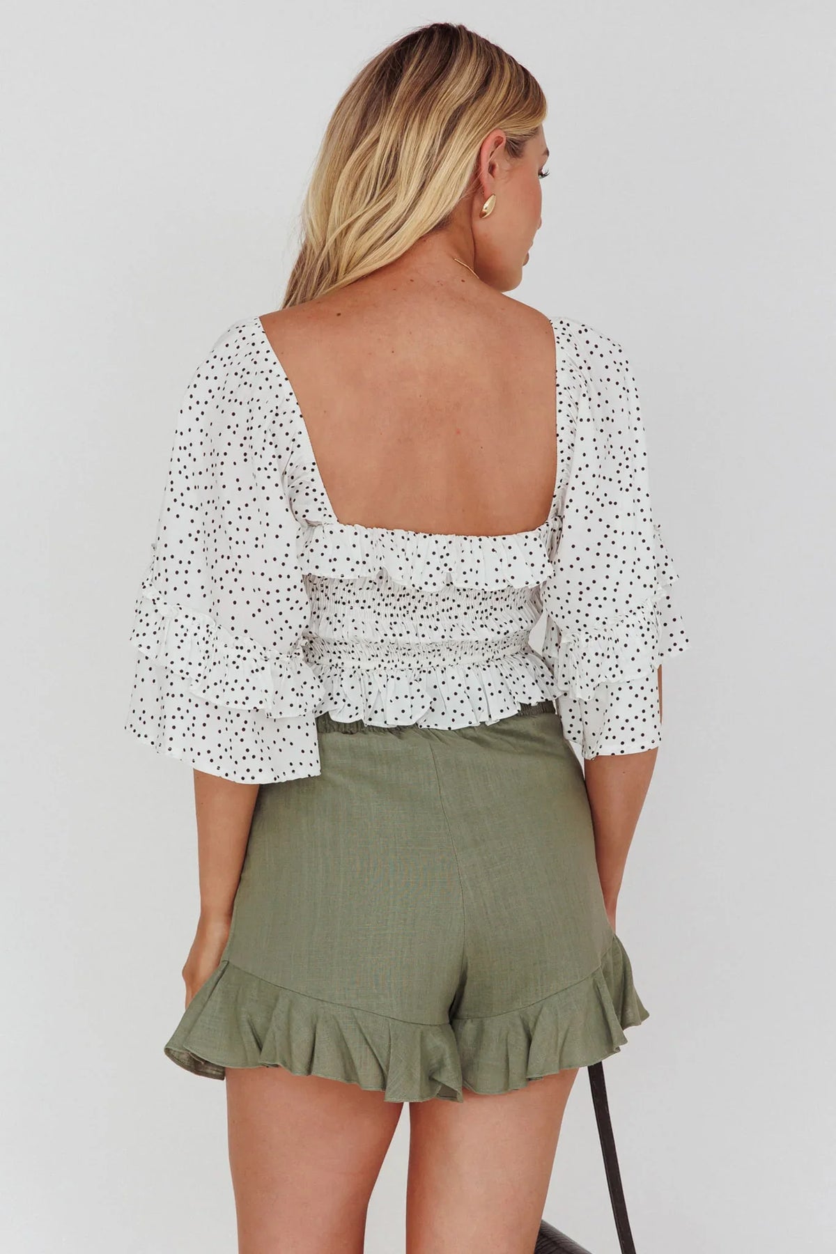 You Got It Tied Ruffle Skort Olive